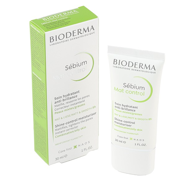 BIODERMA SEBIUM mat control soin hydratant anti-brillance 30 ml