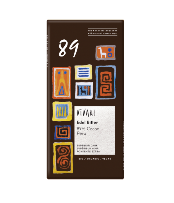 VIVANI TABLETTE CHOCOLAT SUPERIEUR PERU 89% 80G