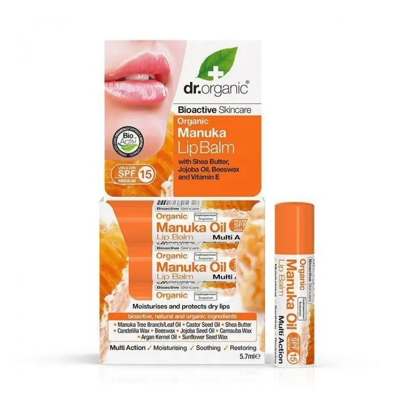 DR. ORGANIC BAUME À LÈVRES AU MIEL DE MANUKA 5.7 ML                                      